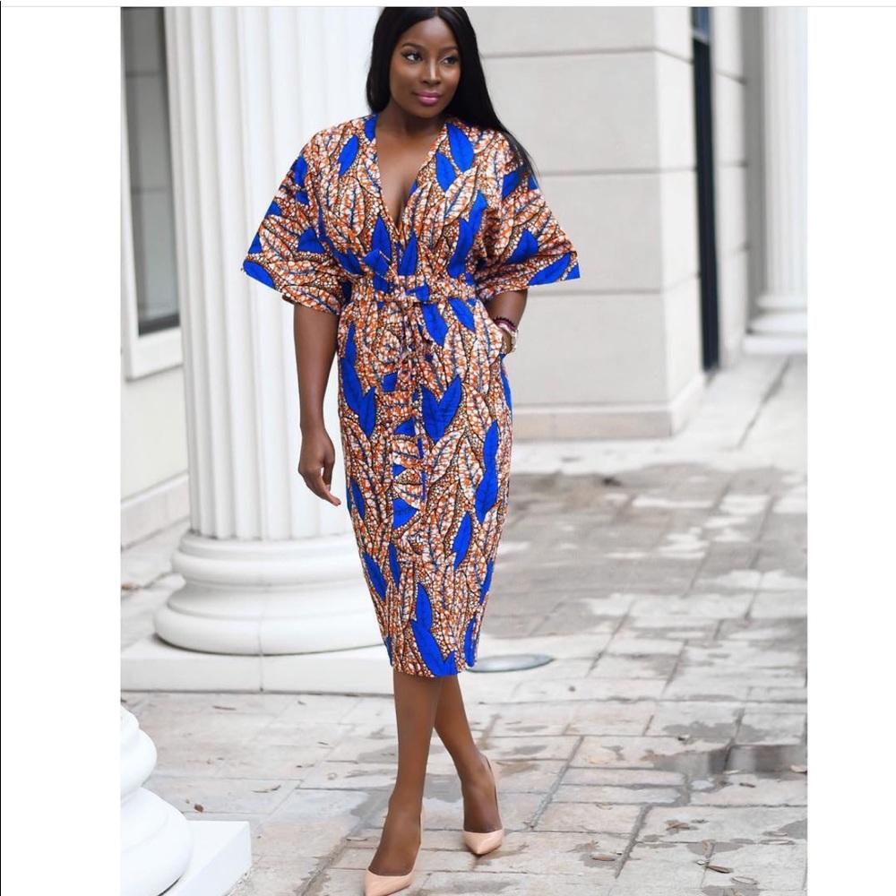 Ankara Kimono midi dress US 6 Medium